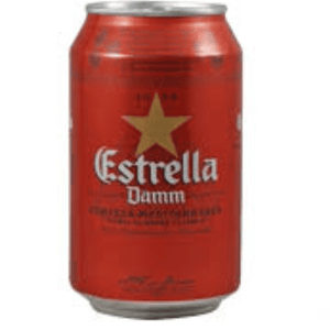 Lata de cerveza Estrella Damm 33cl Lager Mediterránea.