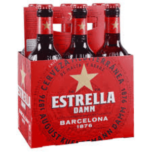 Cerveza Estrella Damm p-6 botella
