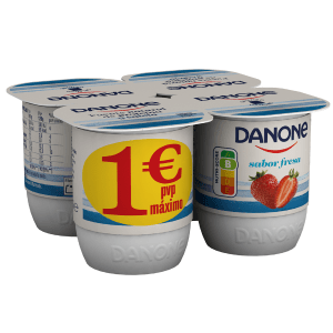 Danone sabor fresa paquete de 4 unidades
