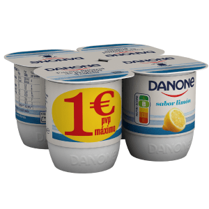 Danone sabor limón paquete de 4 unidades