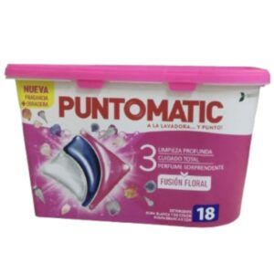 Detergente Puntomatic fusión floral 18 capsulas limpieza profunda cuidado total Alimentación Maria José.