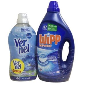 Detergernte Wipp express 37 lavados gratis Vernel cielo azul 60 dosis suavizante concentrado Alimentación Maria José
