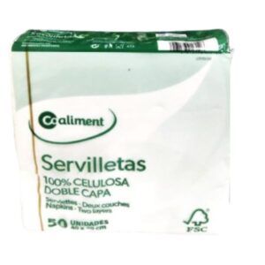 Servilleta Coaliment blanca 100% celulosa 50 unidades dos capas Alimentación Maria José