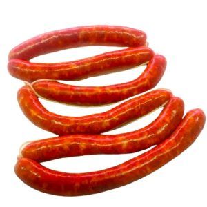 Chorizo fresco fino o también conocido chistorra elaborado carniceria alimentacion Maria José Arems de Lledó comarca del Matarraña