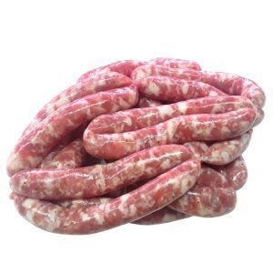 Salchichas fresca de cerdo alimentación marria José carniceria matarraña