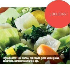 Salteado de col blanca y judias verdes