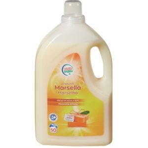 Botella de detergente líquido Plus Max con Jabón de Marsella 3L y 50 lavados.