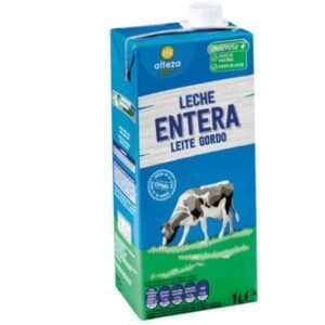 Brik de Leche Entera Alteza de 1 litro, origen España.