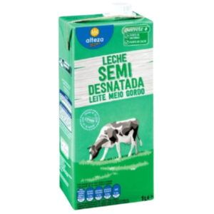 Brik de Leche Semidesnatada Alteza de 1 litro, origen España.