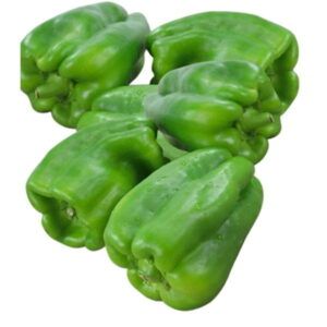 Pimiento verde grande tipo California, brillante y carnoso, en Alimentación María José.