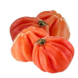 Tomate Corazón de Buey grande y maduro con su forma característica en Alimentación María José.