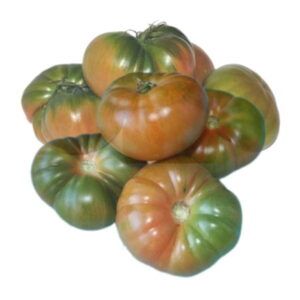 Tomates Raf frescos con sus características formas irregulares y surcos verdes de Alimentación María José.
